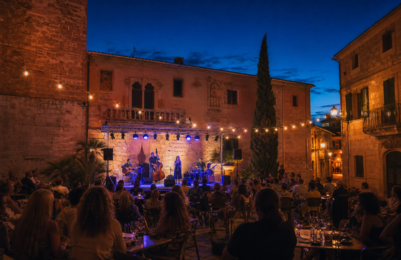 Concierto al aire libre al anochecer